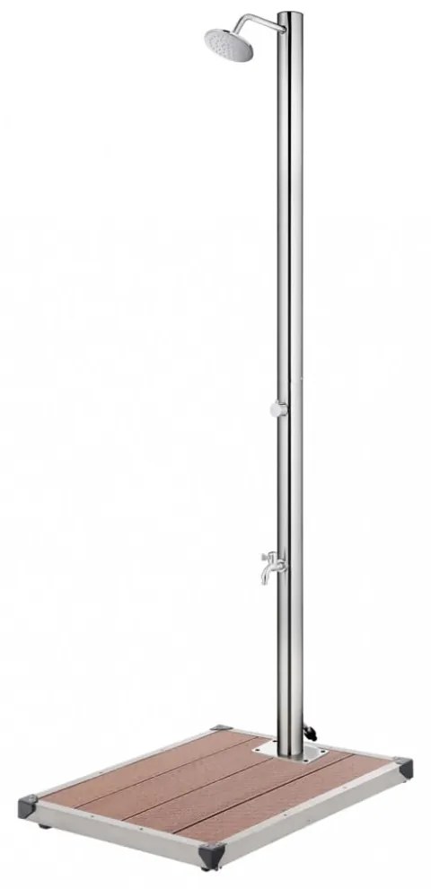 vidaXL rozsdamentes acél kerti zuhany barna aljjal 220 cm