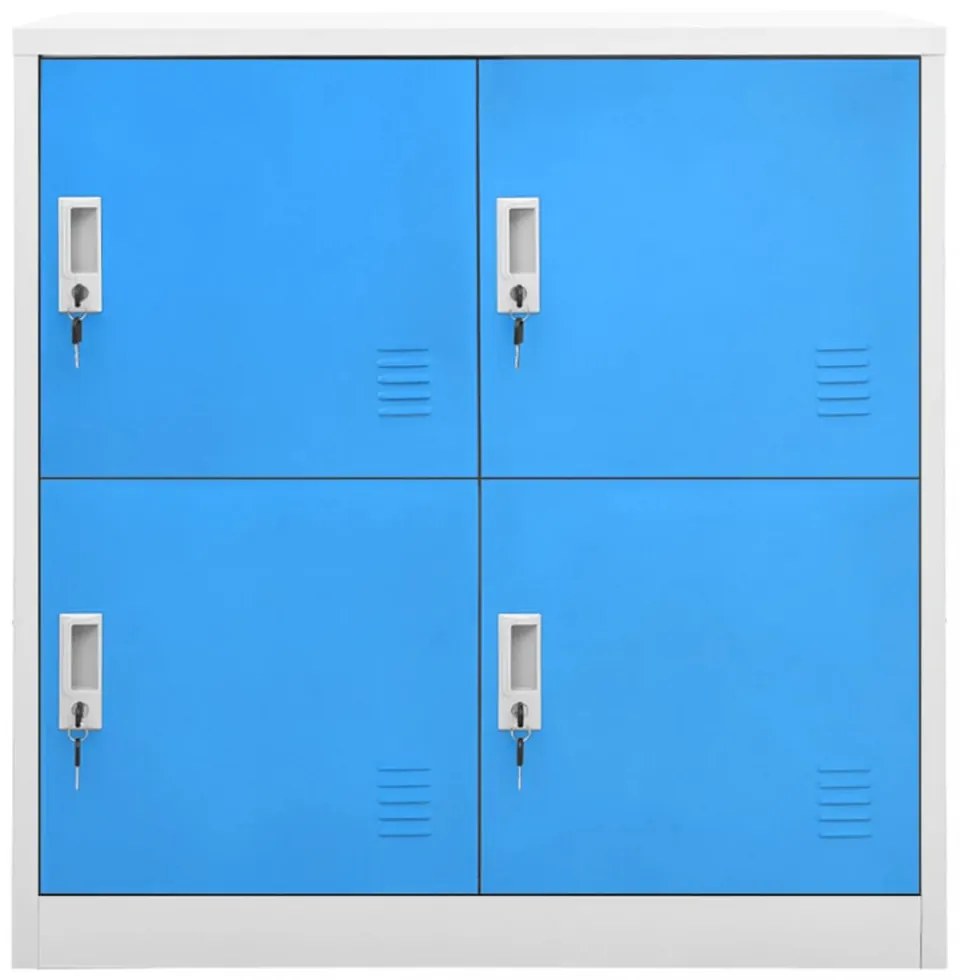 5 db világosszürke-kék acél zárható szekrény 90 x 45 x 92,5 cm
