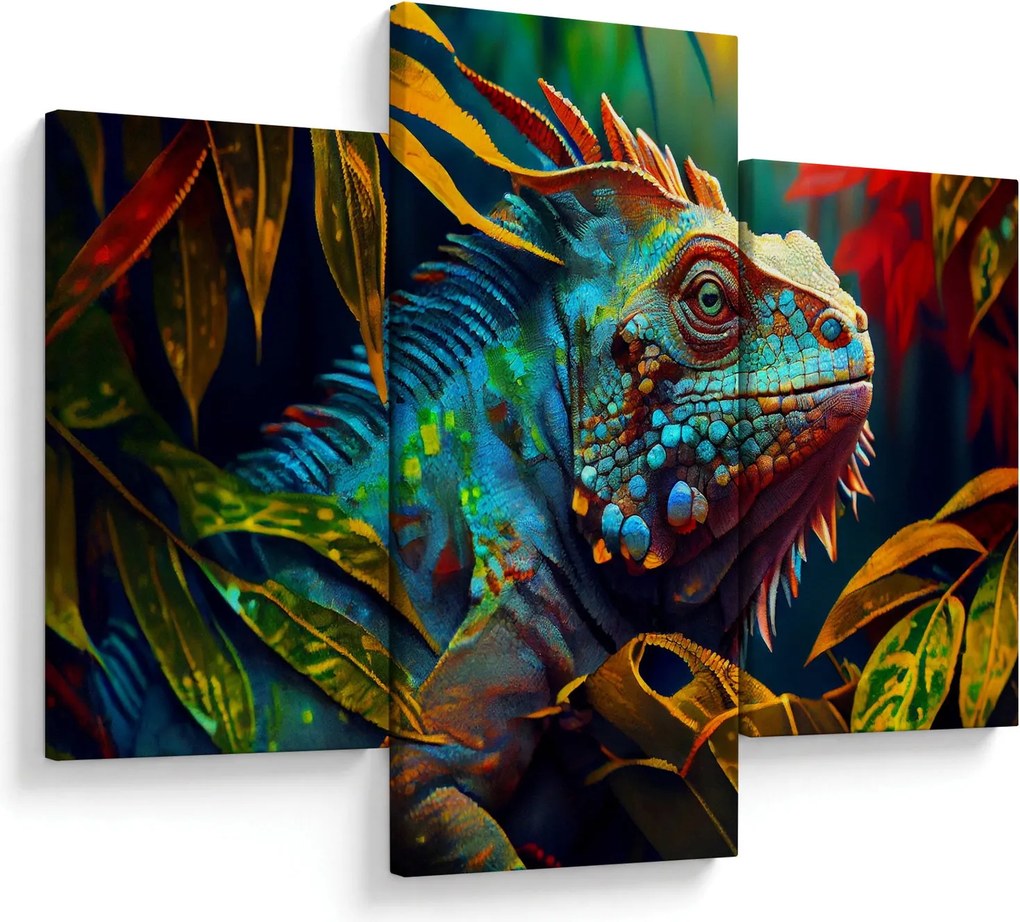 Kép - Színes leguán (90x60 cm)