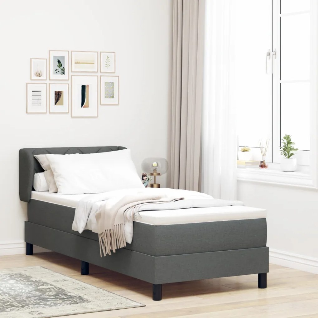 Boxspring Ágy Matrac Vaskék 80x200 cm Szövet