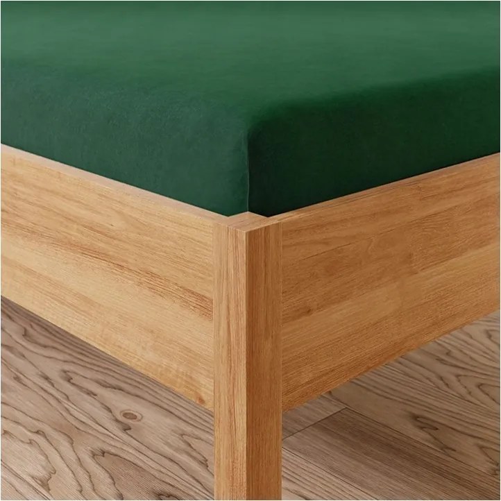 Jersey lepedő gumival magas matracra 200x220 sötétzöld