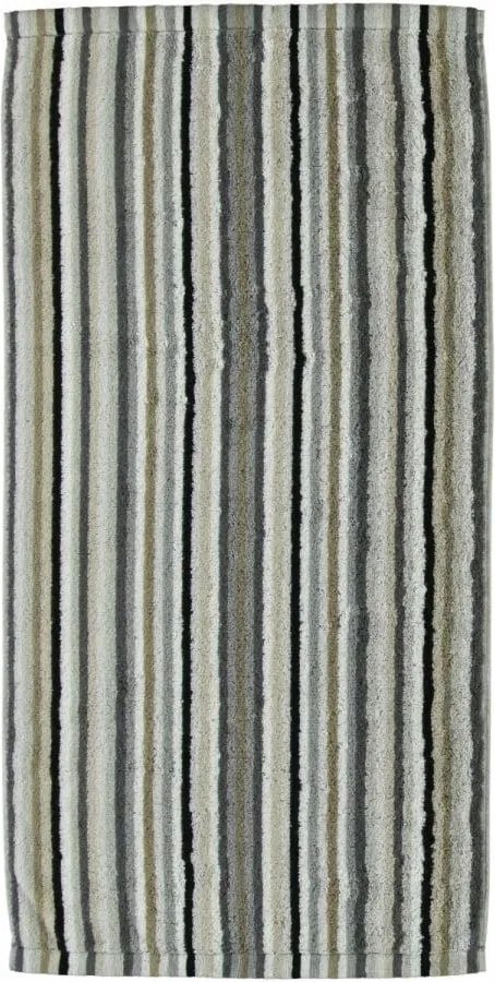 Stripes strandtörölköző 70x180 kavicsszürke frottír 510g/m2 100% pamut Cawoe