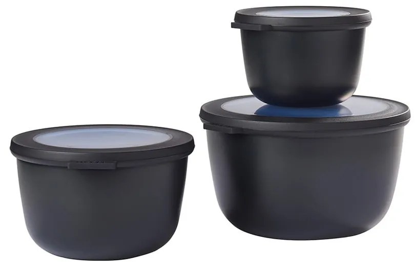 Élelmiszertartó doboz szett 3 db-os Nordic black – Mepal