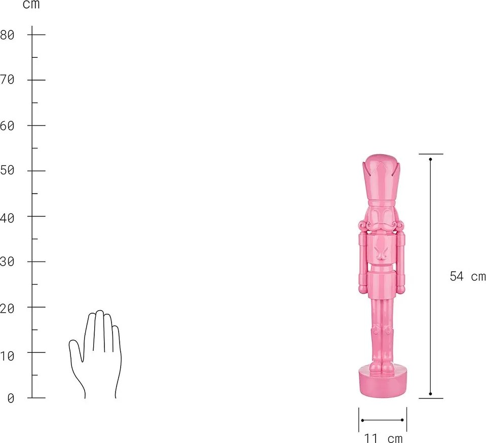 JAMES dekoráció, rózsaszín diótörő 54cm