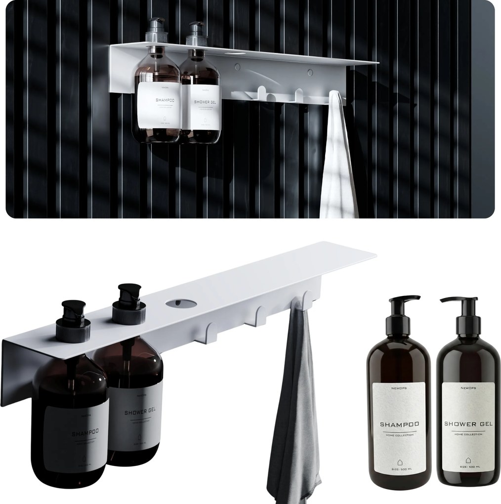 Palacktartó Fürdőszoba Törölközőtartó 2in1 Akasztós Ajándék 2 Palack