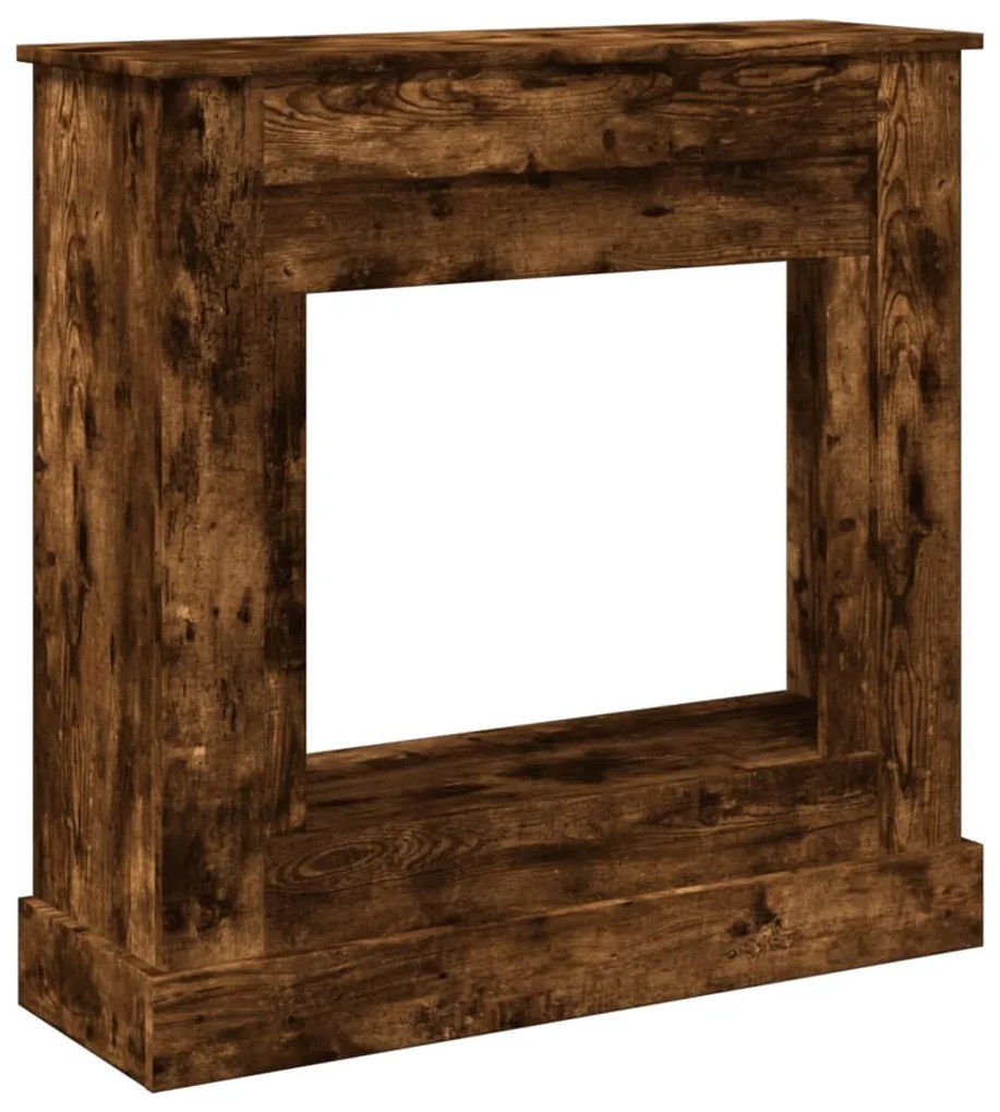 füstös tölgy színű szerelt fa kandallóburkolat 90 x 30 x 90 cm