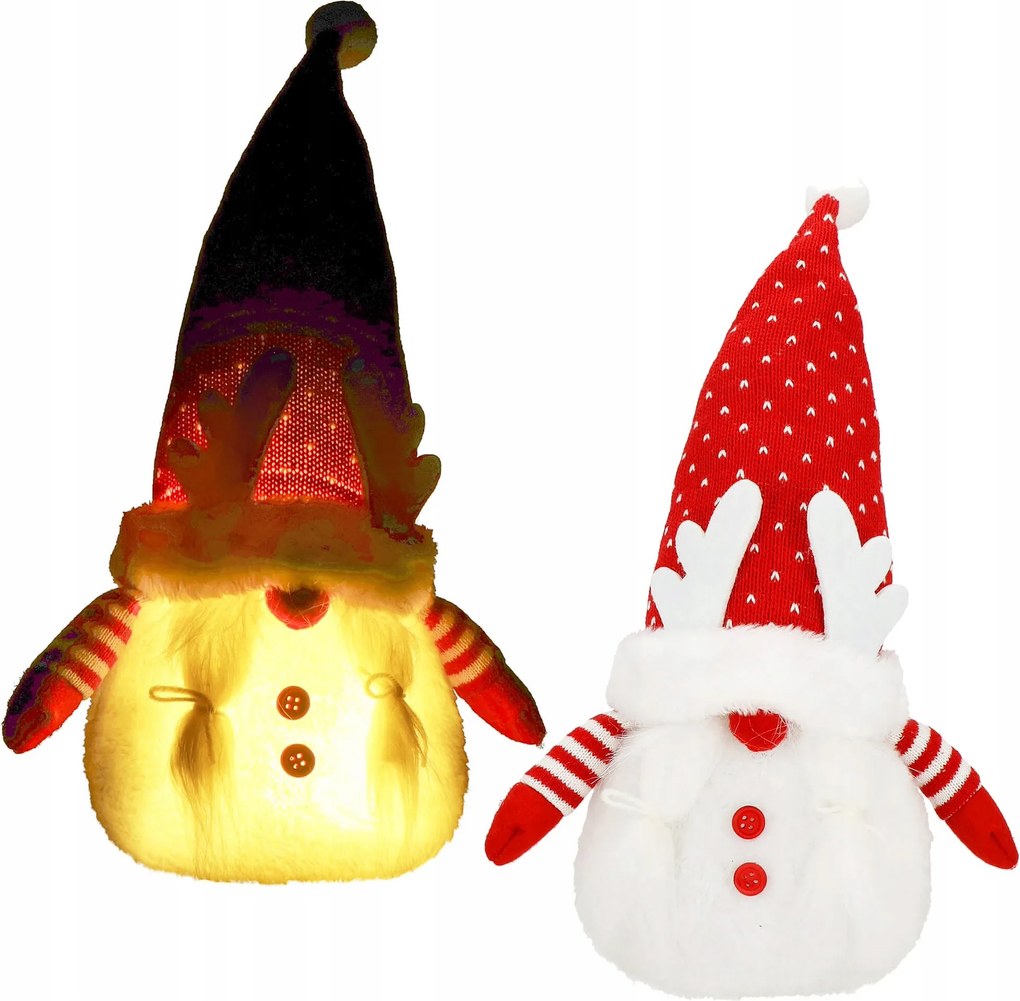 Mikulás Törpe Manó Rénszarvas Led Karácsonyi dekoráció 36cm