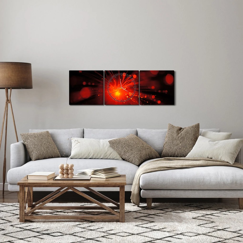 Egy szikrázó absztrakció képe (órával) (90x30 cm)