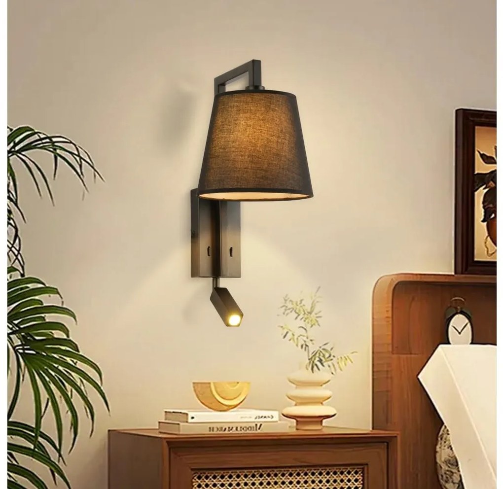 Brilagi - LED Fali lámpa RAYA 1xE14/40W/230V + LED/3W fekete