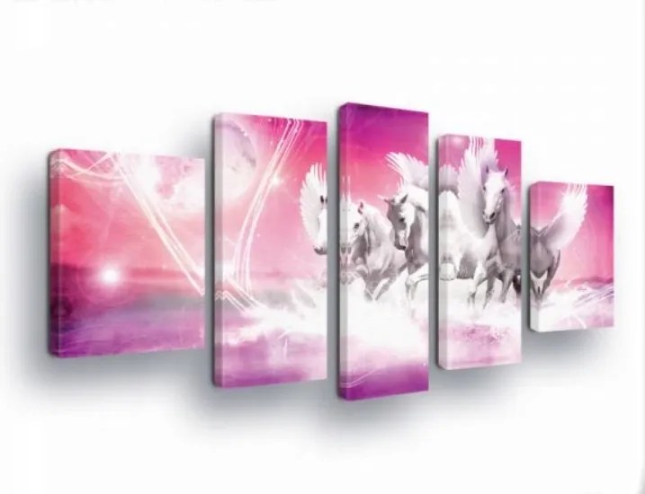 Vászonkép 170x100 Pegazus szárnyas ló repülés ég mágia fantázia álom fény