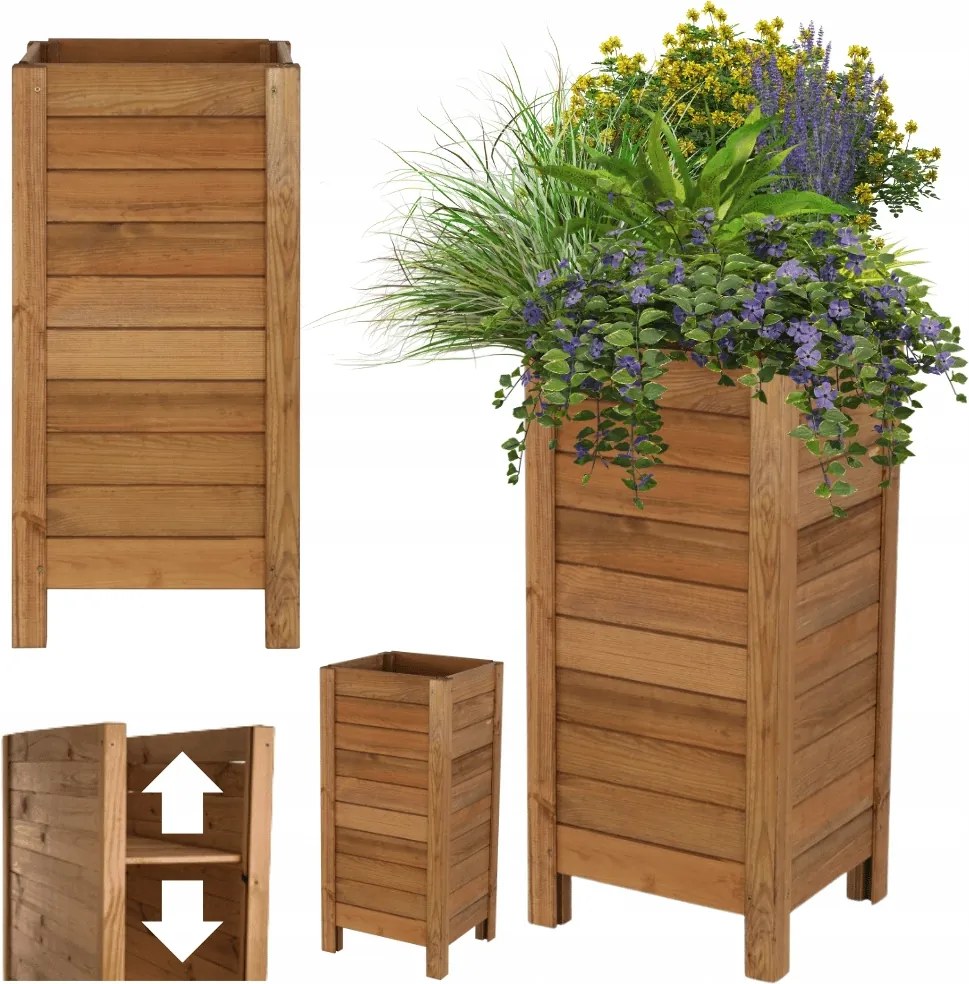 Fa virágtartó kaspó Magas gyógynövénytartó Állítható Alj 72,5x34x30cm Öko