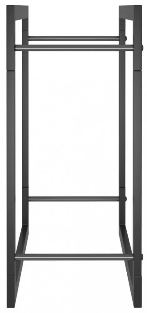 fekete acél tűzifatároló állvány 50 x 28 x 56 cm