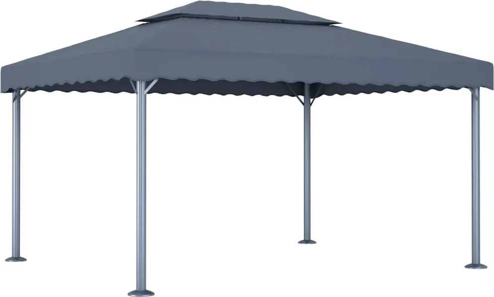 vidaXL antracitszürke alumíniumpavilon 400 x 300 cm