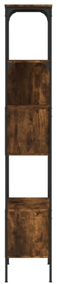 5 szintes füstös tölgy szerelt fa könyvespolc 76x33x188,5 cm