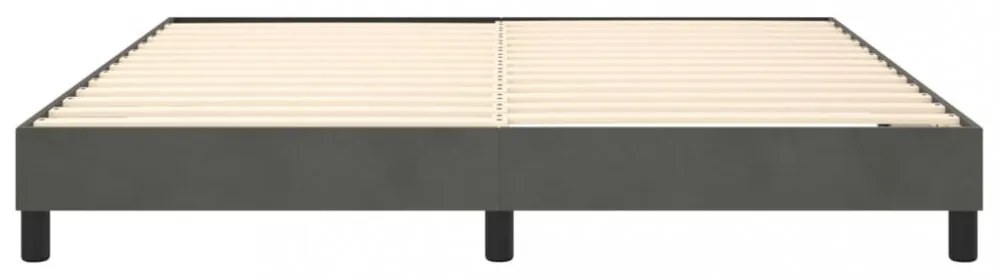 sötétszürke bársony rugós ágykeret 180 x 200 cm