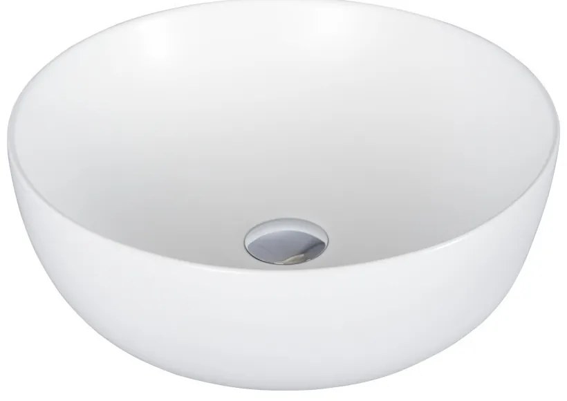 Eros RAISE - PULTRA ültethető - Top Counter - porcelán mosdó - MATT FEHÉR - O - Ø 41 cm