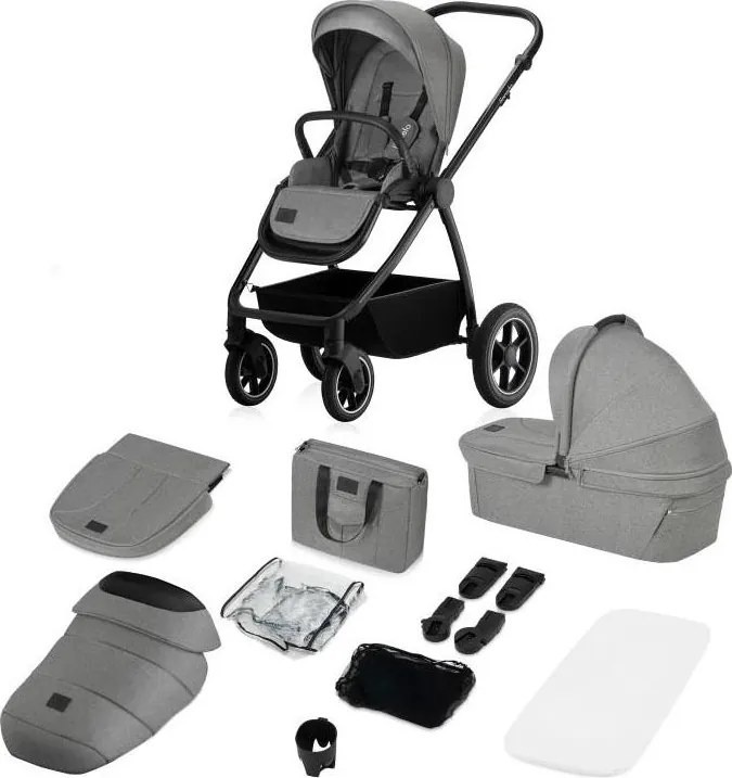 Lionelo - Kombinált babakocsi 2 az 1-ben MERIL Grey Stone