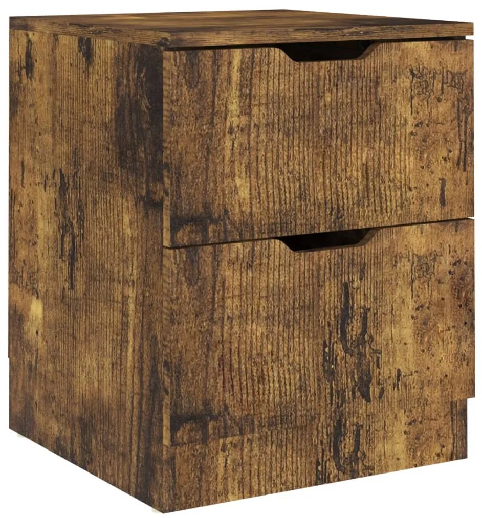 2 db füstös tölgy színű szerelt fa éjjeliszekrény 40x40x50 cm