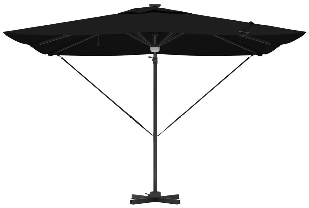 Konzolos Roma Napernyő LED-del Fekete 286x285x270 cm Alumínium