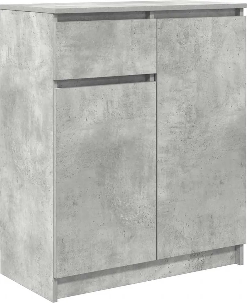 vidaXL betonszürke szerelt fa tálalószekrény fiókos 71x35x84 cm