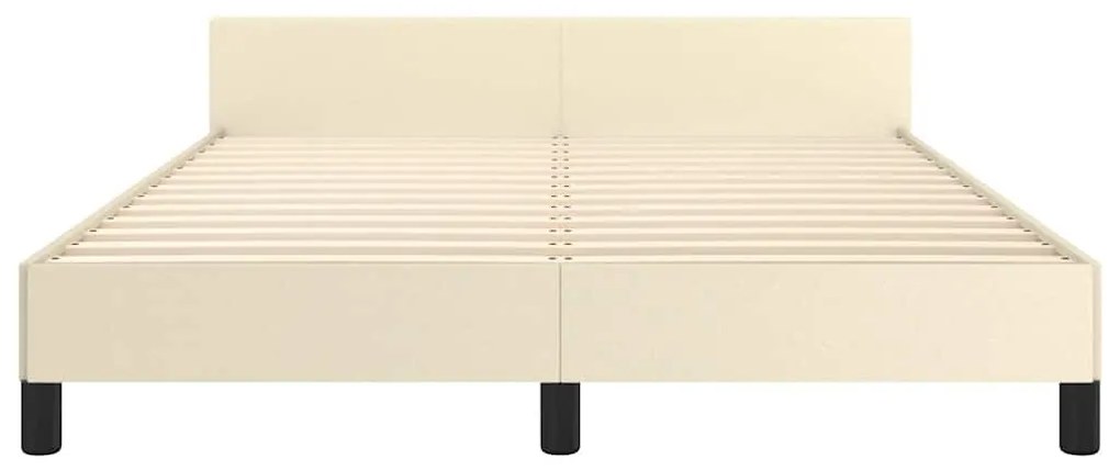 krémszínű ágykeret fejtámlával matrac nélkül 140x200 cm