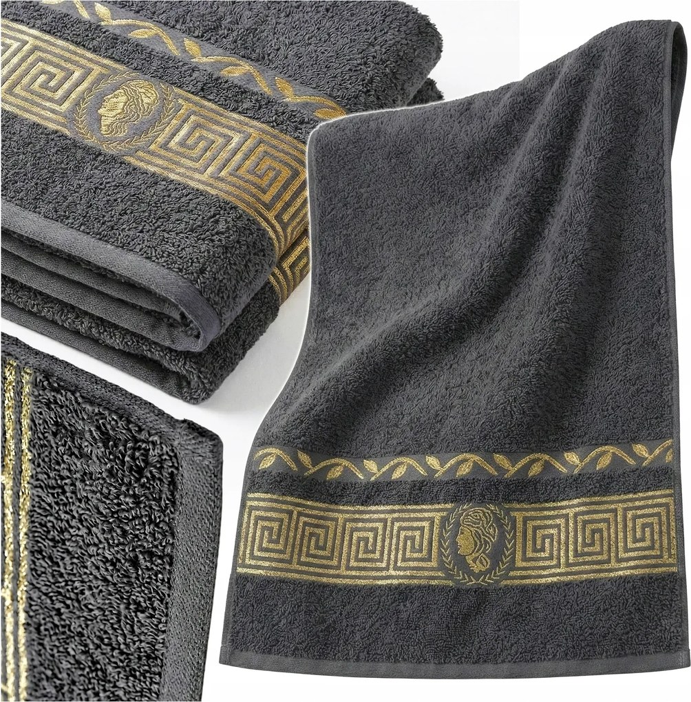 Fürdőlepedő 50X100CM 100% Nedvszívó Pamut Puha Sötétszürke