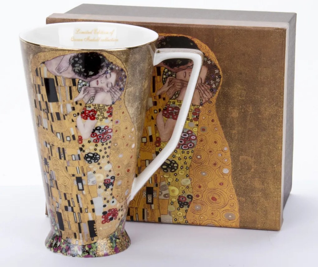 Porcelán bögre többszínű 15x12,5x9,5cm Klimt: A csók