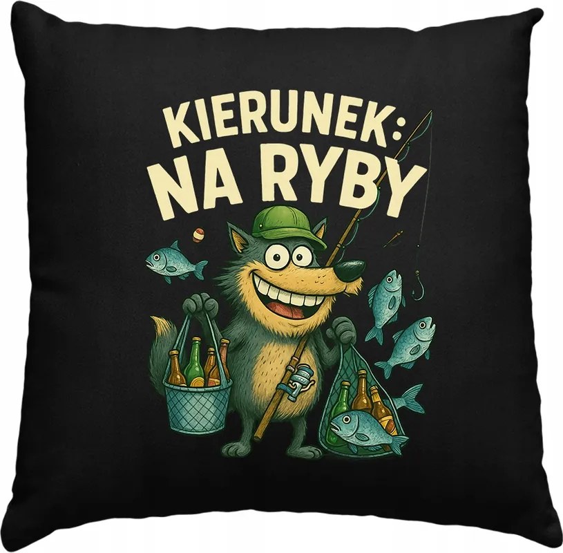 Ajándék párna Horgászoknak, fekete