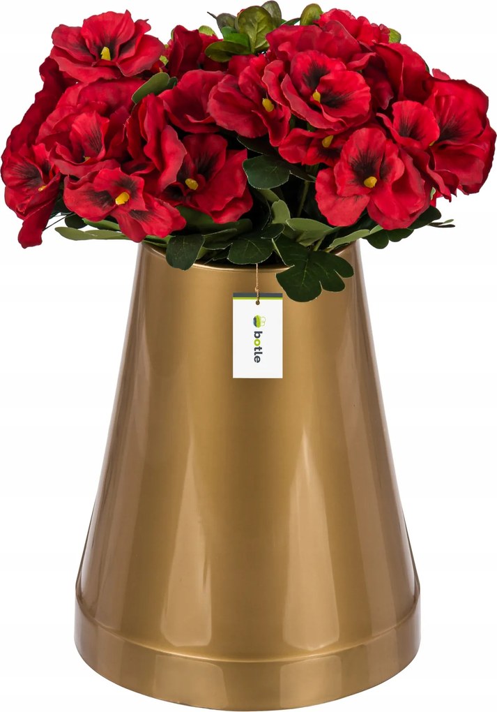 Flakon váza Arany temetői kúp 25x20cm műanyag sír kompozíció