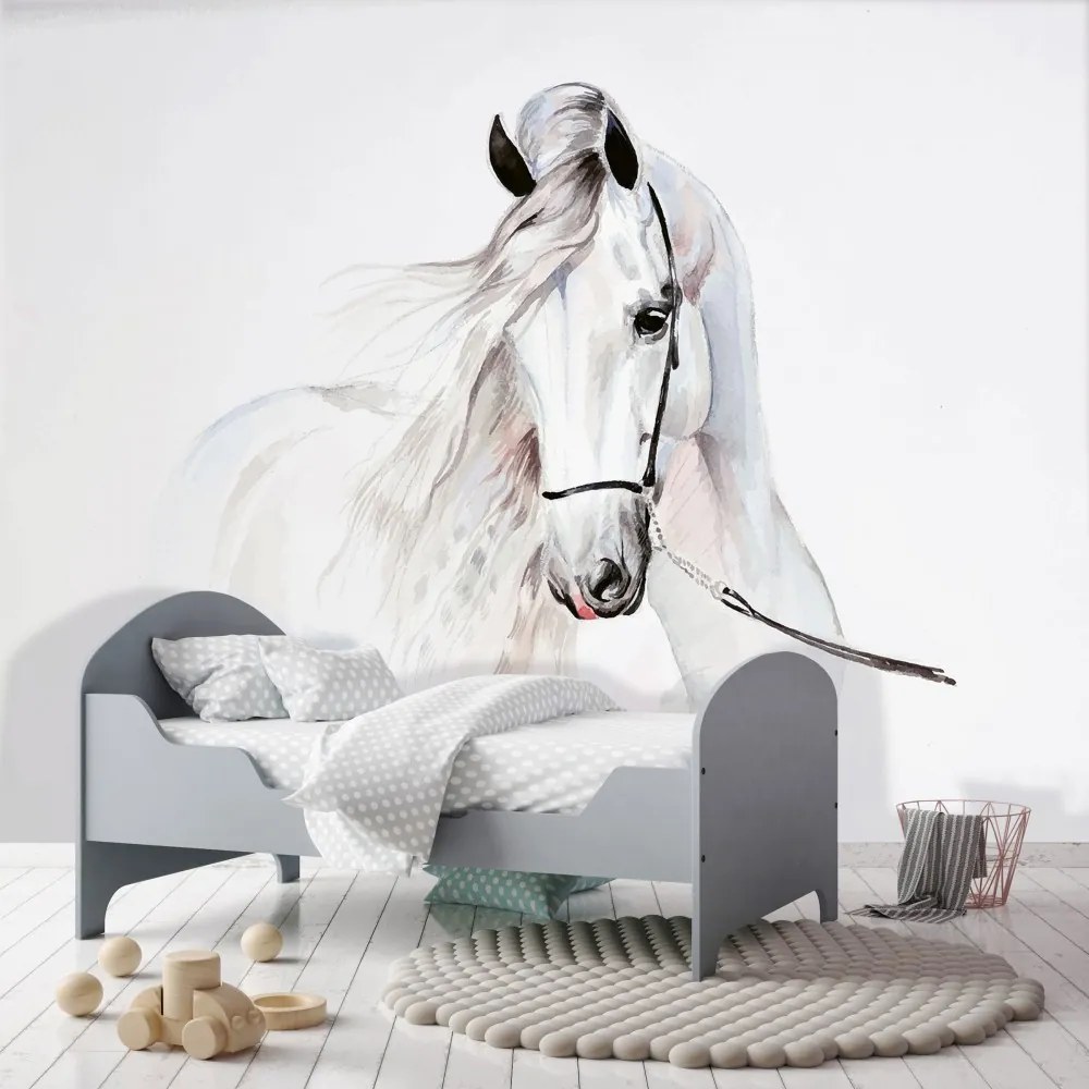 Fehér ló poszter, fotótapéta, Vlies (208 x 146 cm)