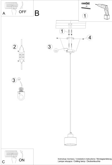 Sollux SL.1132 - Csillár zsinóron SAVAR 1xE27/60W/230V fekete