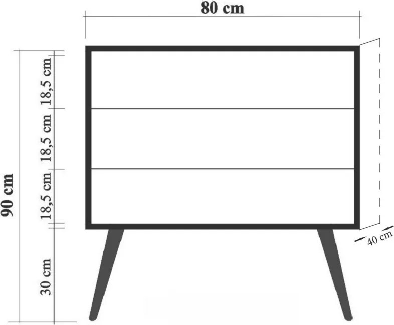 City komód, 80 cm – TR869VEL3473
