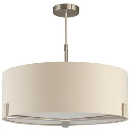 Endon 95834 - Csillár rúdon HAYFIELD 3xE27/40W/230V matt króm/bézs