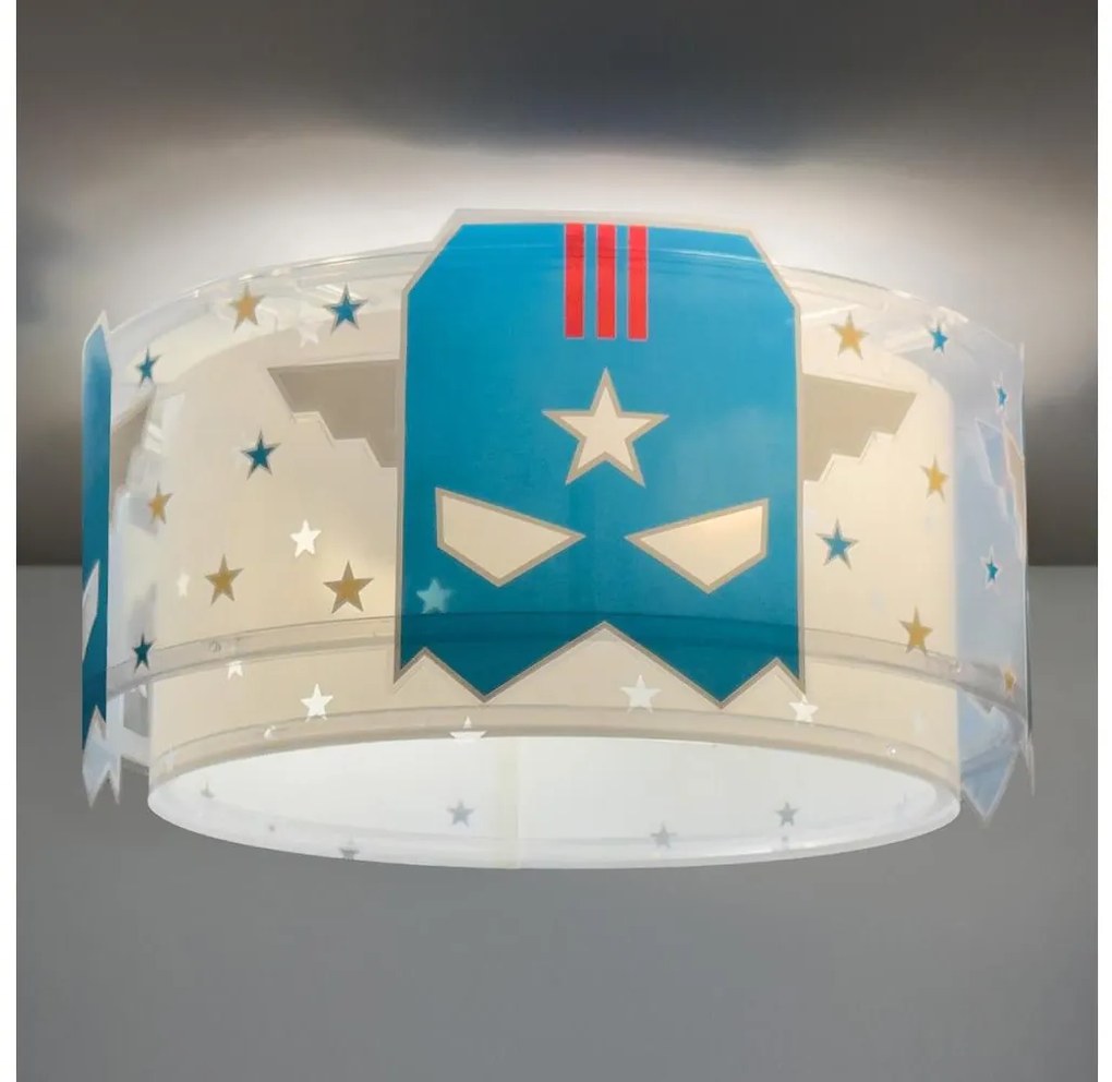 Dalber 61816 - Gyerek mennyezeti lámpa KÉK HERO 2xE27/15W/230V