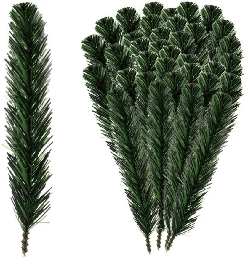 40 db hosszú műfenyő dekor ág koszorúkészítéshez, 29 cm/db