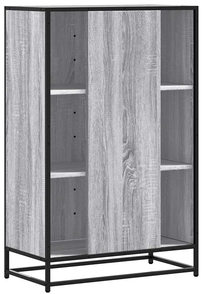Highboard szürke sonoma 68x35x106,5 cm gépelt fa és fém