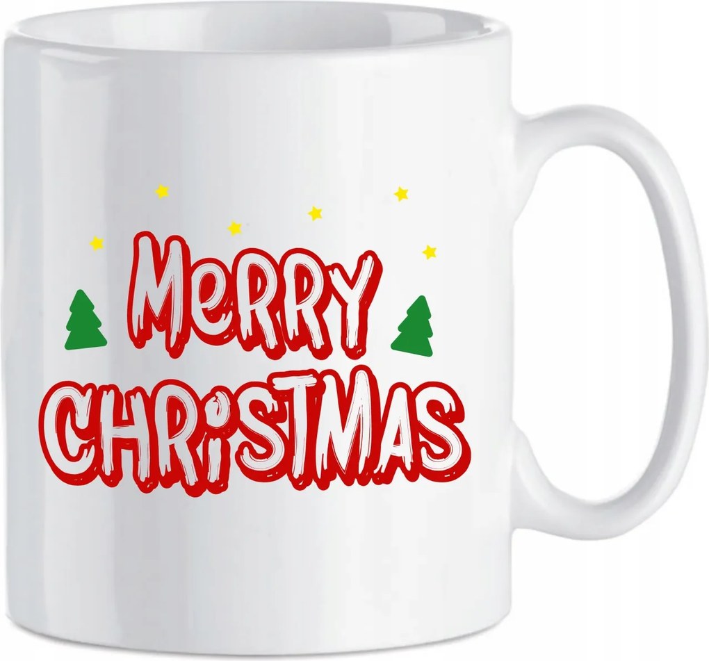 Karácsonyi kerámia bögre 330 ml Merry Christmas felirat Ajándék