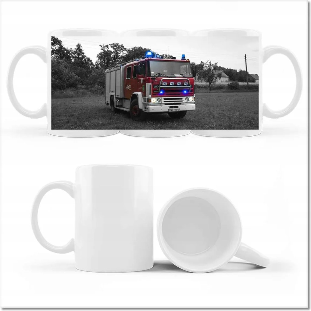 Nyomott mintás bögre Tűzoltóautó