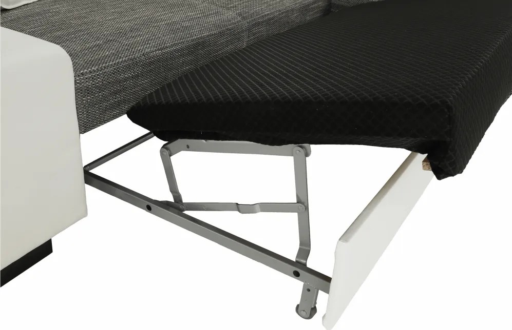 Ülőgarnitúra, fehér/szürke melír, jobbos, MINERVA