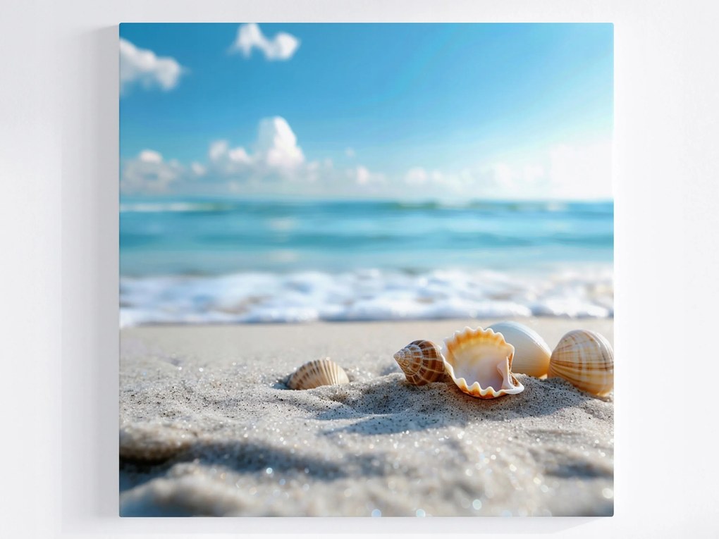 Vászonkép Canvas Tenger Víz Tengerpart Homok Kagyló 40x40