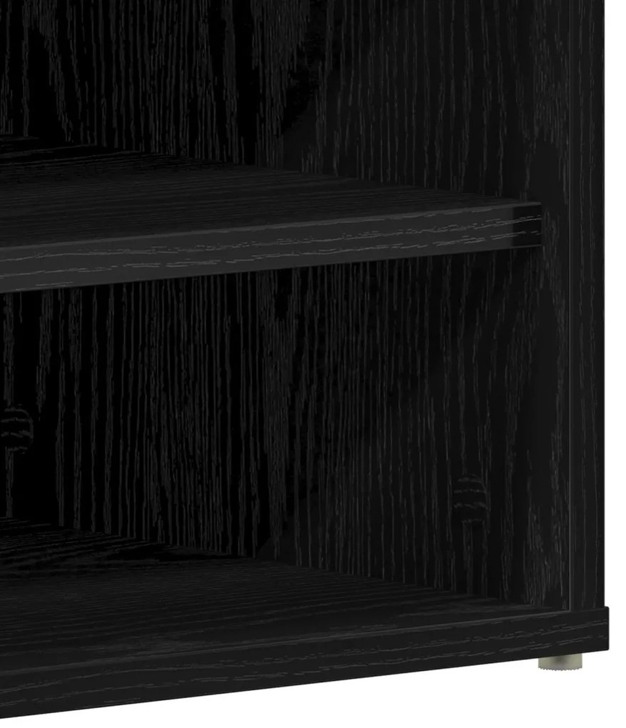 vidaXL Cipőszekrény Fekete Tölgy 60x35x70 cm Műanyag