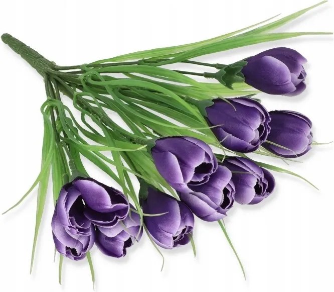 Krokodil csokor sötét lila virágok mesterséges tavaszi virágok