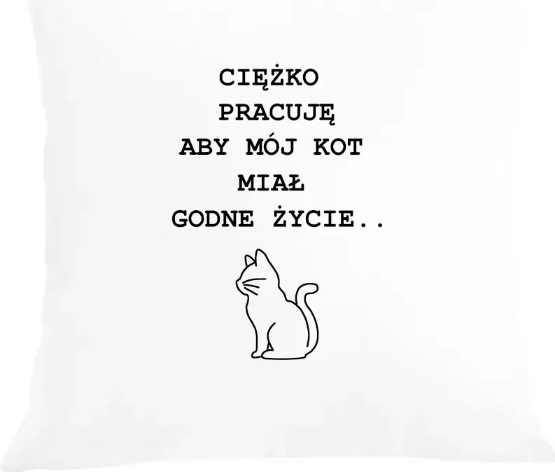 Vicces párnahuzat Keményen dolgozom a Macskának