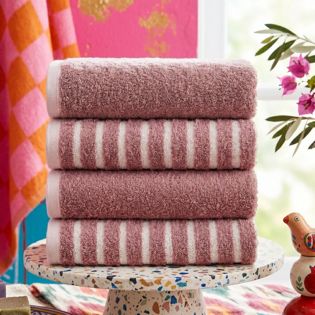 Stripe törülköző, rózsaszín, 50×90 cm – TR666HAC6119