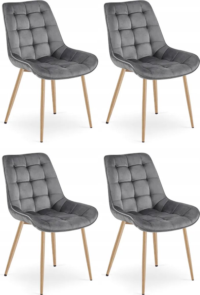 Szürke étkezőszék BERA bársony