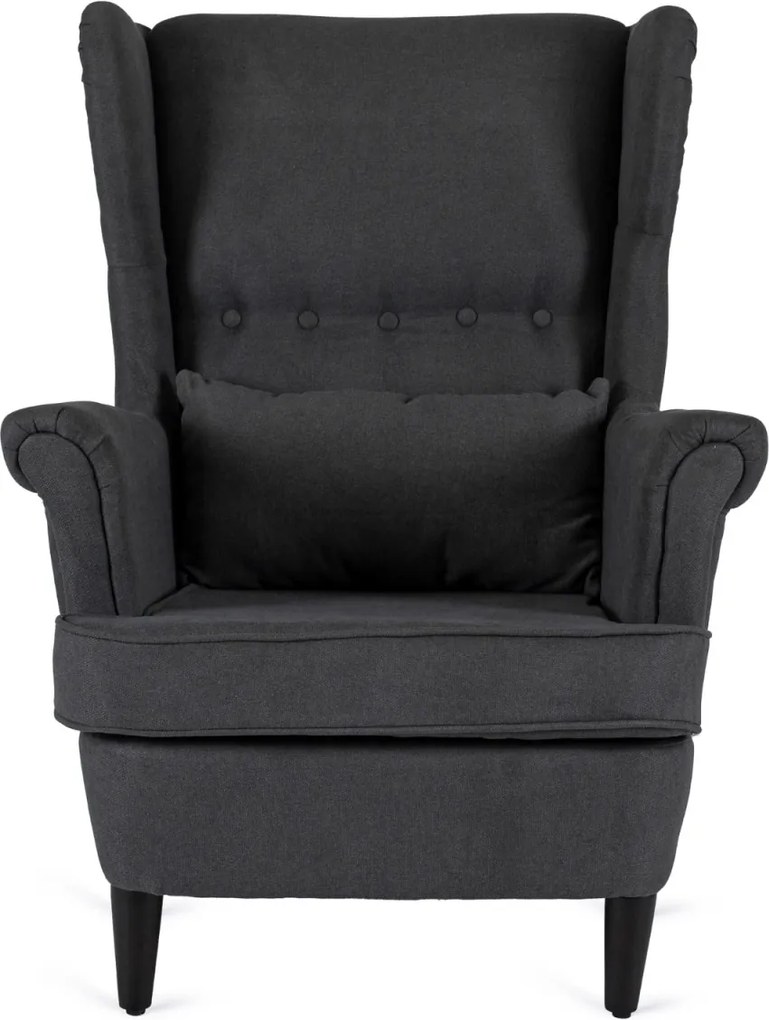 Fotel Wypoczynkowy EVAN 2 z Podnóżkiem Ciemnoszary