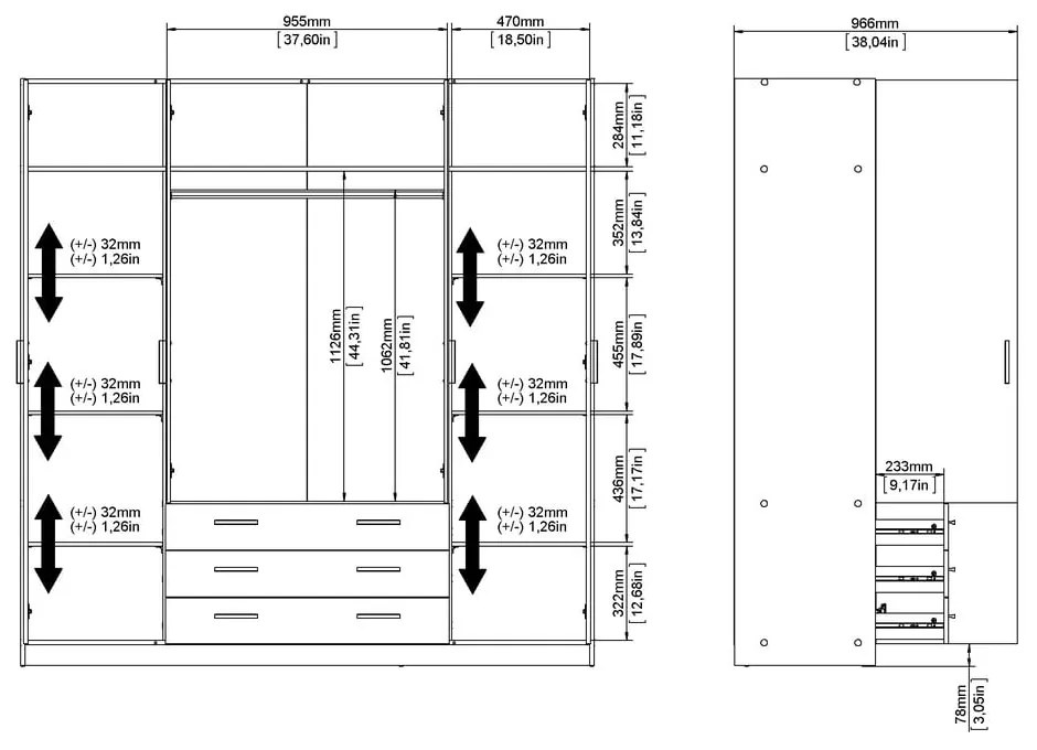 Natúr színű ruhásszekrény tölgyfa dekorral 196x200 cm Sprint – Tvilum