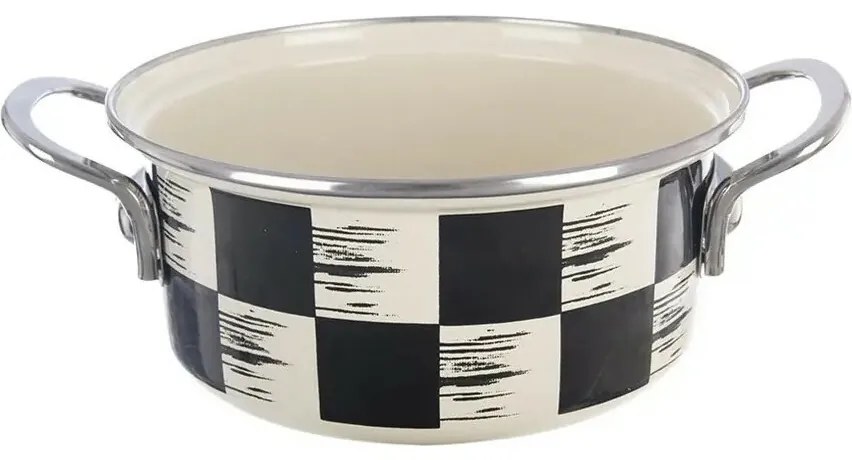 Orion Smaltovaný kastrol Šachovnice Lem , 1,6 l,pr. 18 cm, 18 cm átmérőjű
