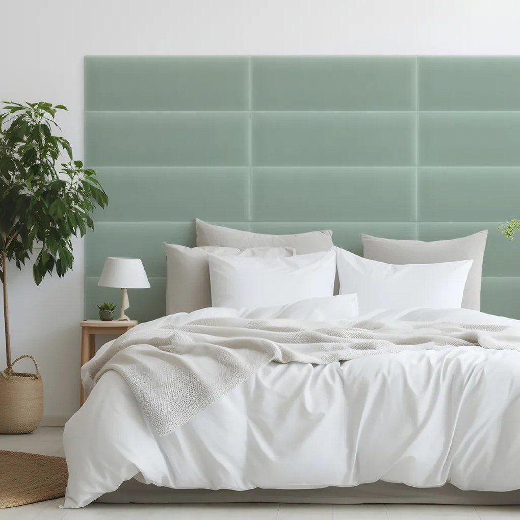 Bársony kárpitozott panel - Téglalap - 60x20cm Szín: Menta