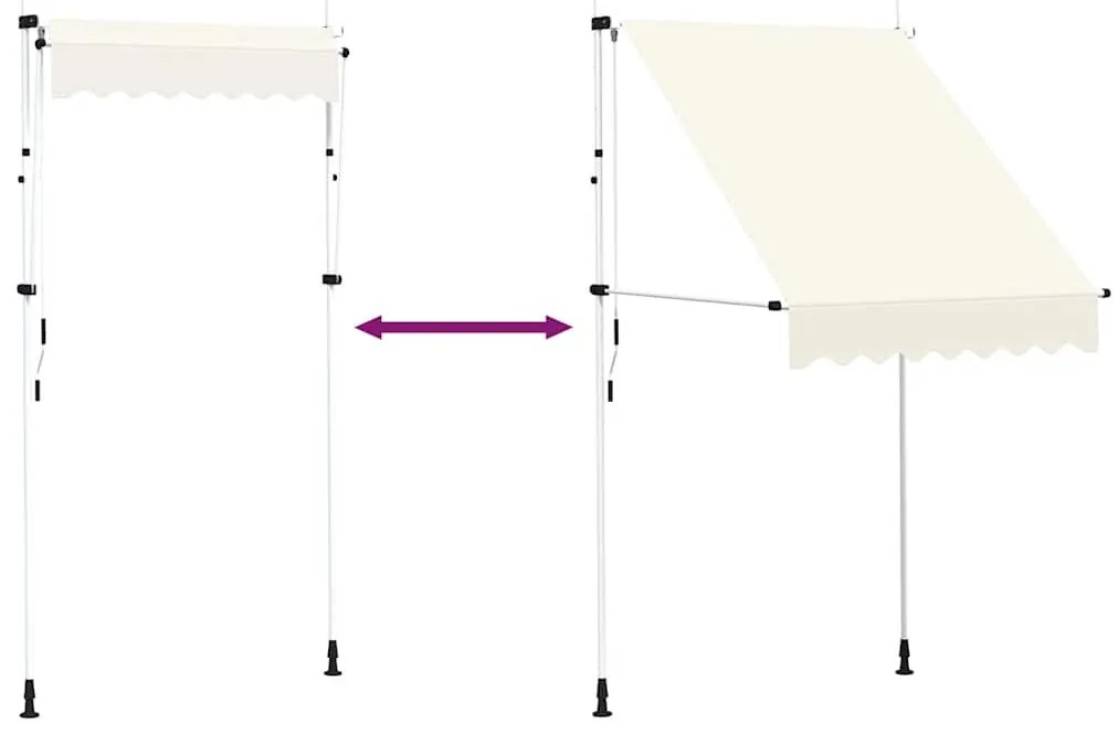 kézzel feltekerhető napellenző krém, 150 cm
